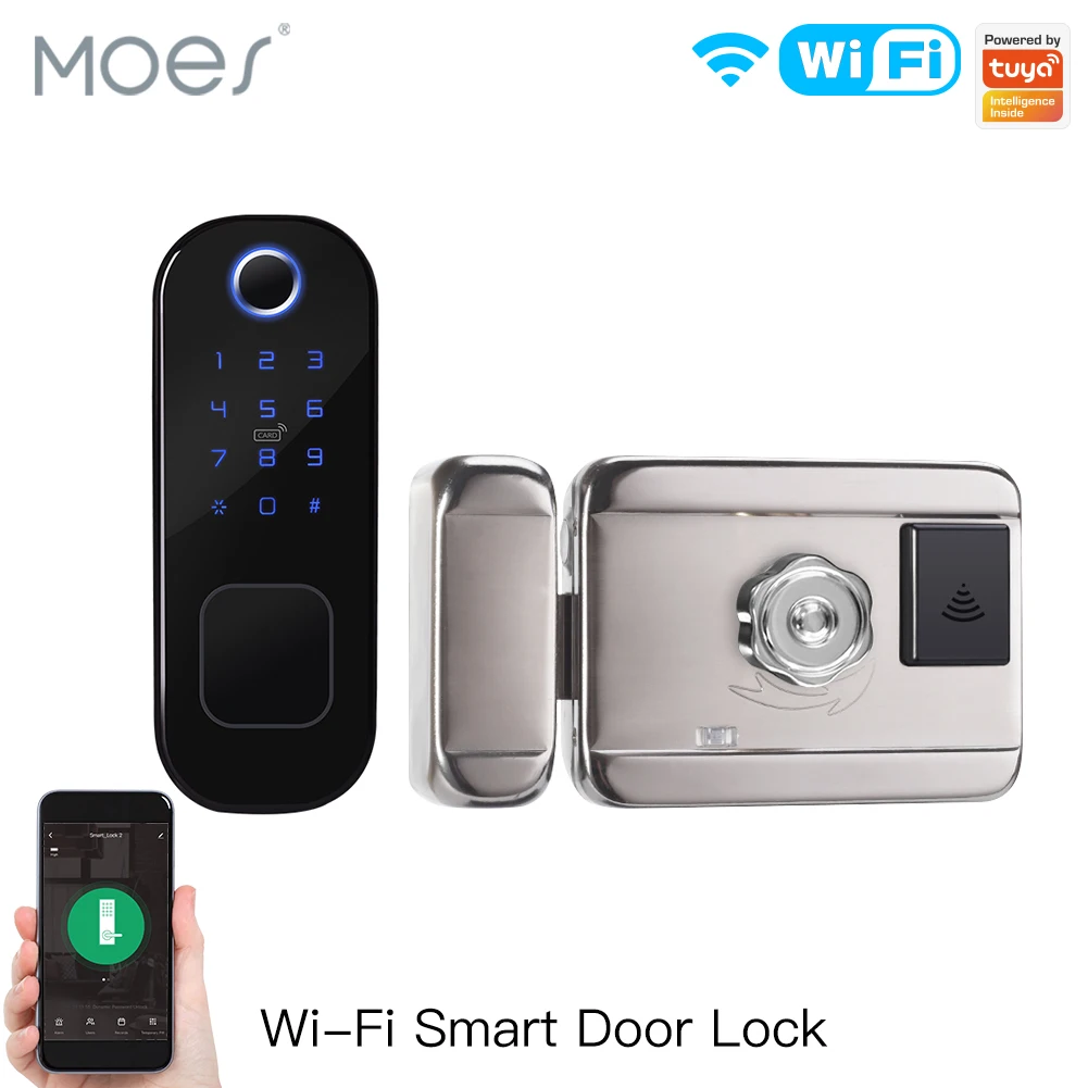 Smart Door Lock Wifi - MOES 와이파이 투야 스마트 도어락, 지문