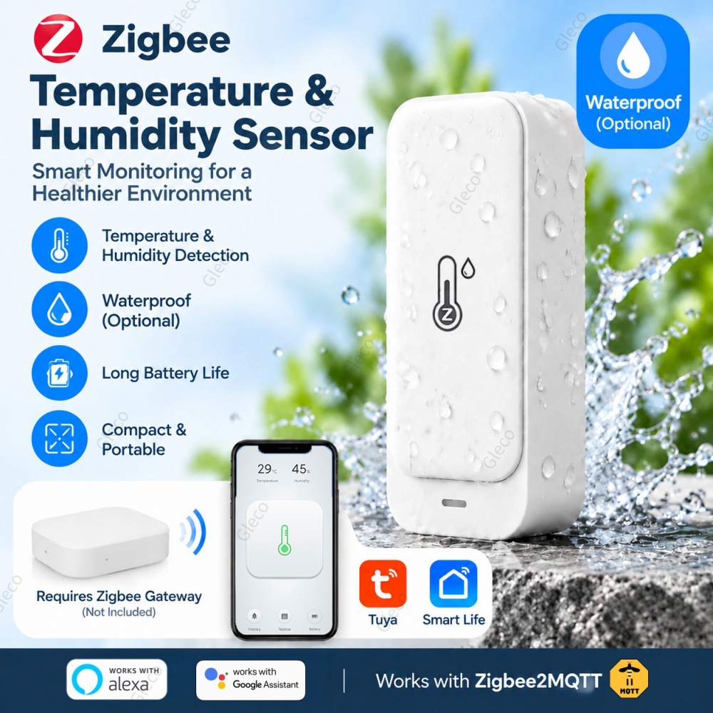 Smart Home Automation Kit - 지그비(Zigbee) TUYA 방수 온도 및 습도