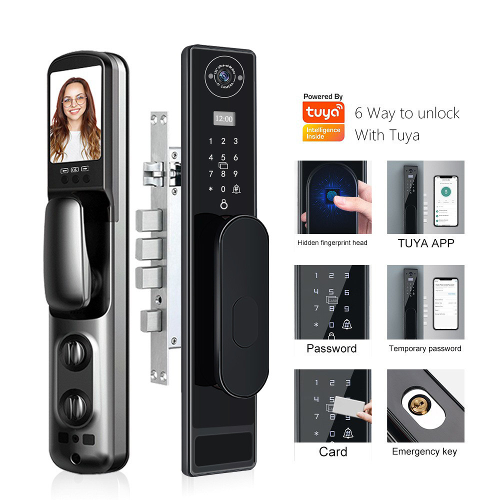Smart Door Lock Wifi - 자동 TUYA 와이파이 캣아이 캡처 지문