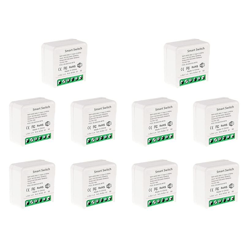 Smart Light Switch Wifi - 10X 미니 스마트 와이파이 릴레이 스위치,