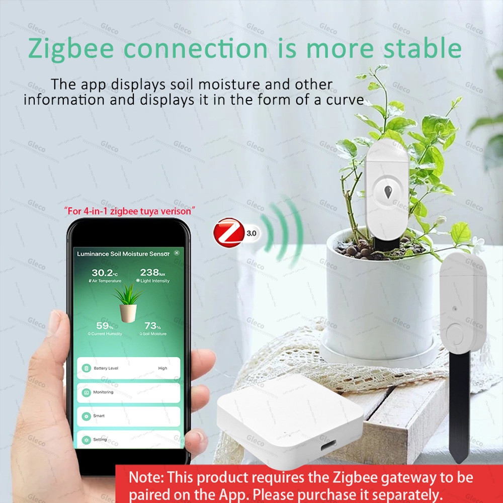 Zigbee 토양 수분 센서 미터 온도 습도 비옥도 광 - Smart Home Automation Kit 리뷰 및 가격
