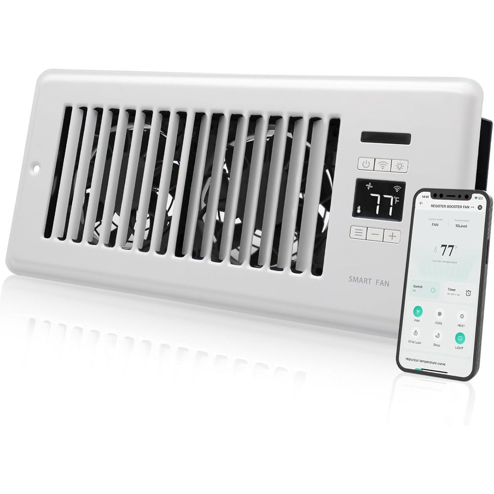 4인치 x 10인치 통풍구용 초저소음 레지스터 부스터  - Wifi Thermostat 리뷰 및 가격