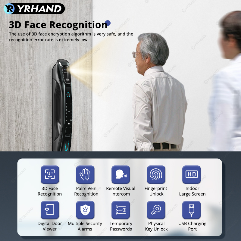 스마트 잠금장치, 3D 얼굴 인식, 손바닥 정맥 인식, - Smart Door Lock Wifi 리뷰 및 가격
